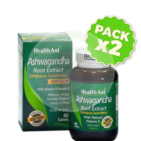 Pack 2x Ashwagandha 60 Comprimidos (Withania Somnifera) Health Aid