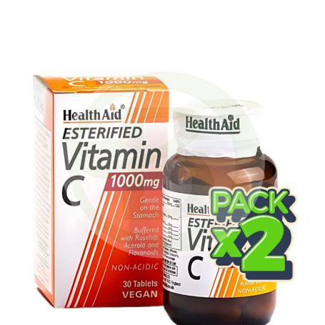Pack 2x Esterified Vitamina C 1000Mg 30 Tabletas Health Aid