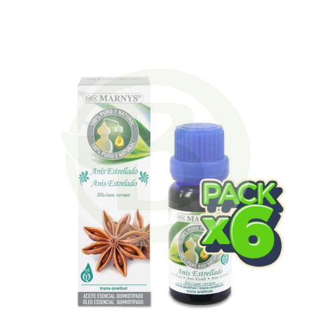 Pack 6x Aceite Esencial Alimentario de Anís Estrellado 15Ml. Marnys