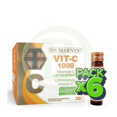 Pack 6x Vit-C 1000 Liposomada 20 Viais Marnys