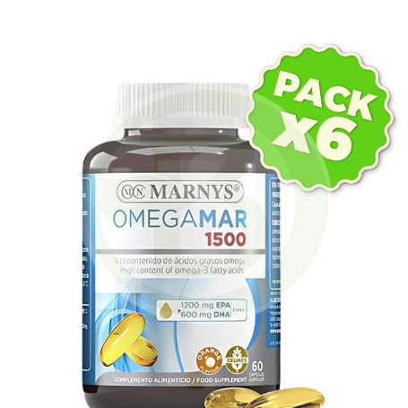 Pack 6x Omegamar 1500 60 Cápsulas Marnys
