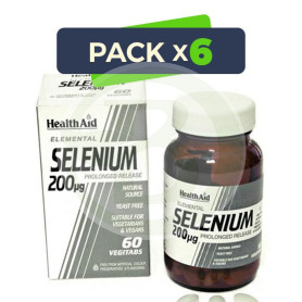 Pack 6x Selenio 200mcg. Health Aid