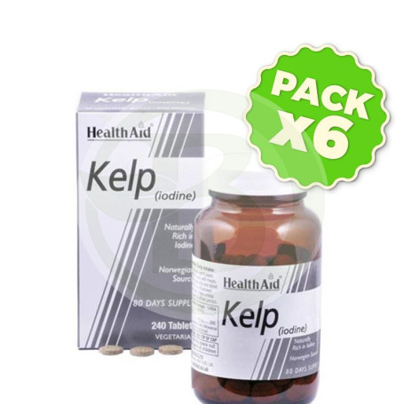 Pack 6x KELP ALGAS 240 TABLETAS HEALTH AID