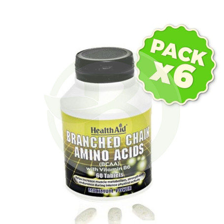Pack 6x BCAA con Vitamina B6 Health Aid