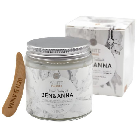 Dentífrico White com Flúor em Frasco de Vidro 100Ml Ben&Anna