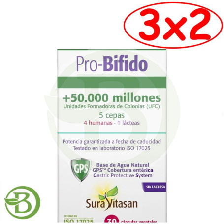 Pack 3x2 Pro-Bifido 30 Cápsulas Sura Vitasan