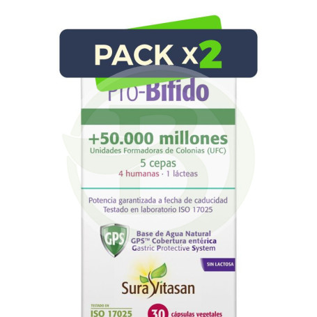 Pack 2x Pro-Bifido 30 Cápsulas Sura Vitasan
