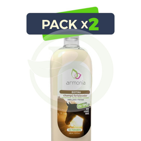 Pack 2x Champú Biotina Fortalecedor 400Ml. Armonia