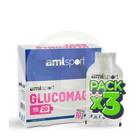 Pack 3x Glucomag 70/30 Gel Limón 10 Sobres 30Ml. Ana Maria Lajusticia