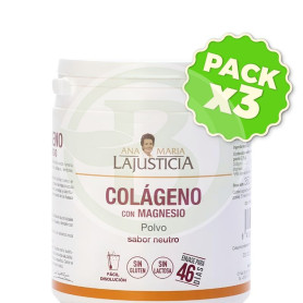 Pack 3x Colágeno con Magnesio Sabor Neutro 350G Ana María Lajusticia