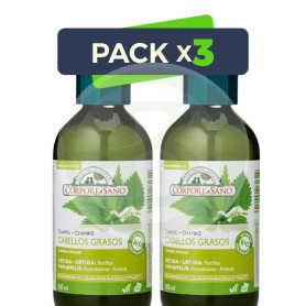 Pack 3x Champú para Cabellos Grasos 300+300Ml Corpore Sano