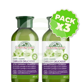 Pack 3x Champú De Camomila Cabellos Delicados 300+300Ml Corpore Sano