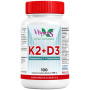 Vitamina D3+K2 Menaquinona Mk7+D3 100 Pérolas Vbyotics