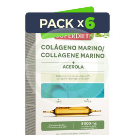 Pack 6x Colageno Marino con Acerola 20 Ampollas Superdiet
