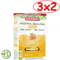 Pacote 3x2 Geleia Real Mel + Pólen Orgânico 1500mg 20 Ampolas Superdiet
