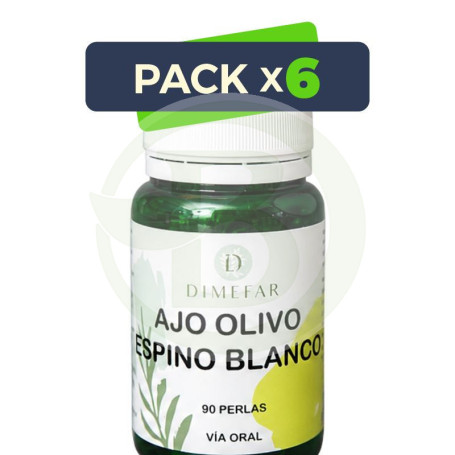 Pack 6x Ajo + Olivo + Espino Blanco 90 Perlas Dimefar