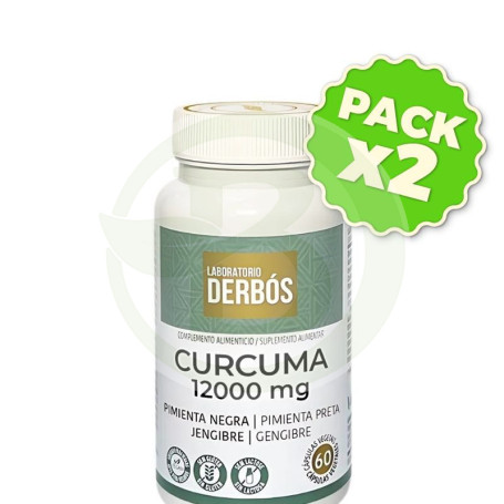 Pack 2x Cúrcuma 12000Mg 60 Cápsulas Vegetales Derbós