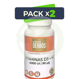 Pack 2x Vitaminas D3 + K2 4000Ui 120 Comprimidos Derbós