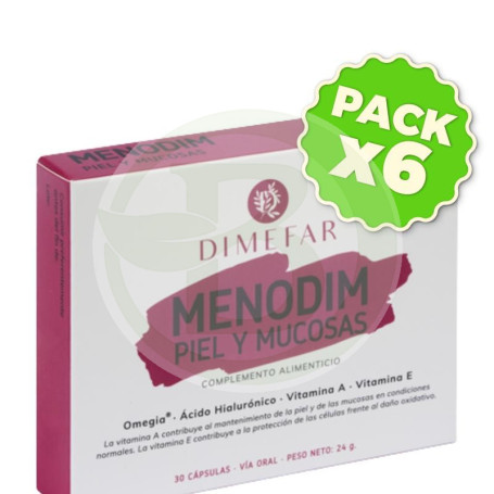 Pack 6x Menodim Piel y Mucosas 30 Cápsulas Dimefar