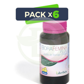 Pack 6x Borafémina Plus (Mensulan) 120 Perlas Derbos