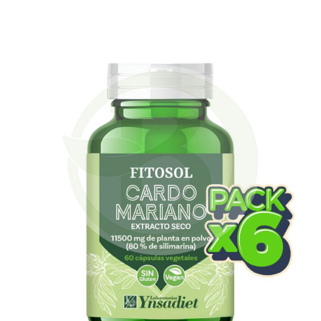 Pack 6x Fitosol Cardo Mariano 60 Cápsulas Ynsadiet