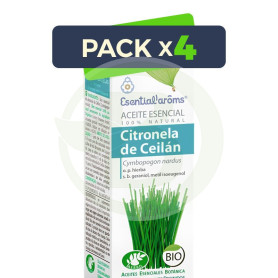 Pack 4x Aceite Esencial De Citronela De Ceylan 100Ml Esential Aroms