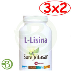 Embalagem 3x2 L-Lisina 500Mg. 100 Cápsulas Sura Vitasan
