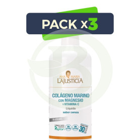 Pack 3x Colágeno Marino+Magnesio+Vit C Cereza 1Lt Ana María Lajusticia