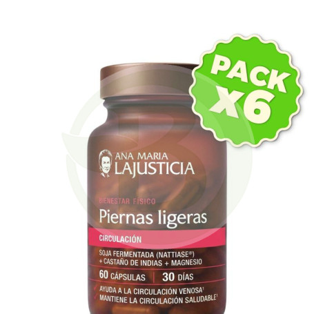 Pack 6x Piernas Ligeras 60 Cápsulas Ana María Lajusticia