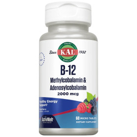 B12 Methylcobalamin & Adenosylcobalamin 60 Microcomprimidos Kal