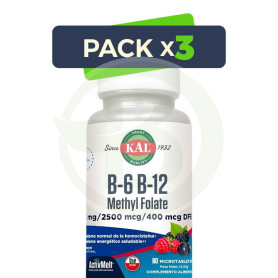 Pack 3x B6/B12 Methyl Folate (Homocistein) 60 Microcomprimidos Kal
