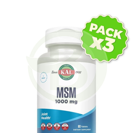 Pack 3x Msm 1000Mg 80 Comprimidos Kal