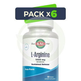 Pack 6x L-Arginine A/R 1000Mg 120 Comprimidos Kal