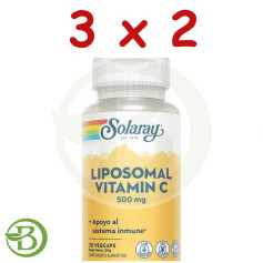 Pack 3x2 Liposomal Vitamin C 500Mg 30 Cápsulas Vegetais Solaray