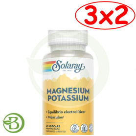 Pack 3x2 Magnesio y Potasio 60 Cápsulas Vegetales Solaray