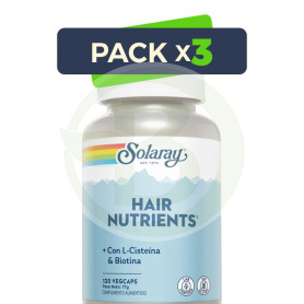 Pack 3x Hair Nutrients 120 Cápsulas Vegetales Solaray