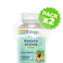 Pack 2x Papaya Enzyme 90 Comprimidos Masticables Sabor Piña Solaray