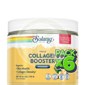 Pack 6x Vegan Collagen Booster en Polvo Sabor Vainilla 173G Solaray