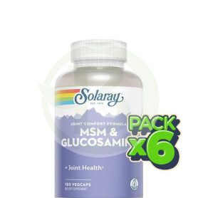 Pack 6x Msm y Glucosamine 180 Cápsulas Vegetales Solaray