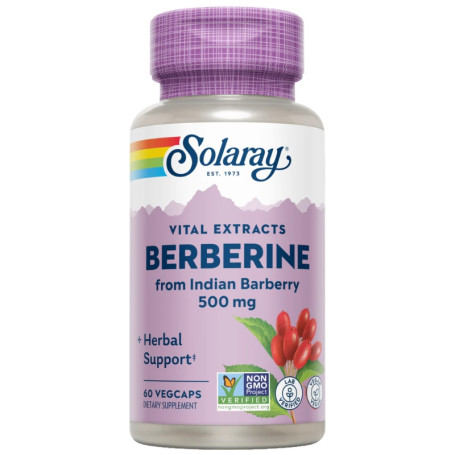 Berberina 500Mg 60 Cápsulas Vegetais Solaray