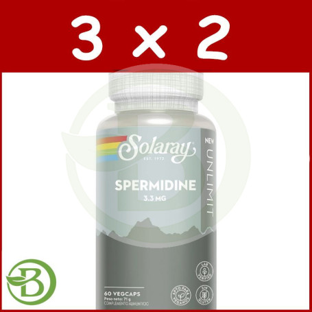 Pack 3x2 Spermidine 3.3Mg 60 Cápsulas Vegetales Solaray