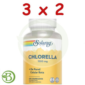 Pack 3x2 Chlorella 1500Mg 120 Comprimidos Solaray