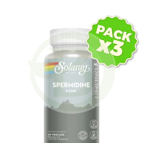 Pack 3x Spermidine 3.3Mg 60 Cápsulas Vegetales Solaray
