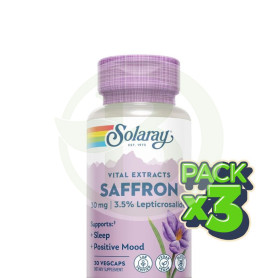 Pack 3x Saffron (Azafrán) 30 Cápsulas Vegetales Solaray