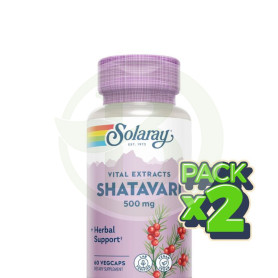 Pack 2x Shatavari 500Mg 60 Cápsulas Vegetales Solaray