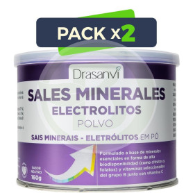 Pack 2x Sales Minerales Electrolitos Puros Sabor Neutro 160G Drasanvi