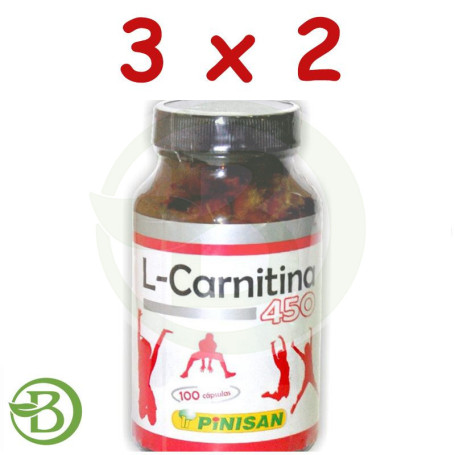 Pack 3x2 L-Carnitina 100 Cápsulas Pinisan