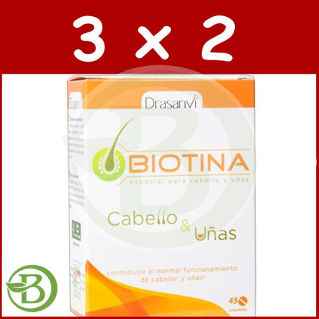 Pack 3x2 Biotina 400 45 Comprimidos Drasanvi