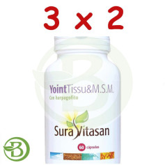 Pack 3x2 Yoint Tissue e MSM com Devil's Claw 60 Cápsulas Sura Vitasan