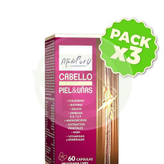 Pack 3x Cabelo Pele e Unhas 60 Cápsulas Estado Puro